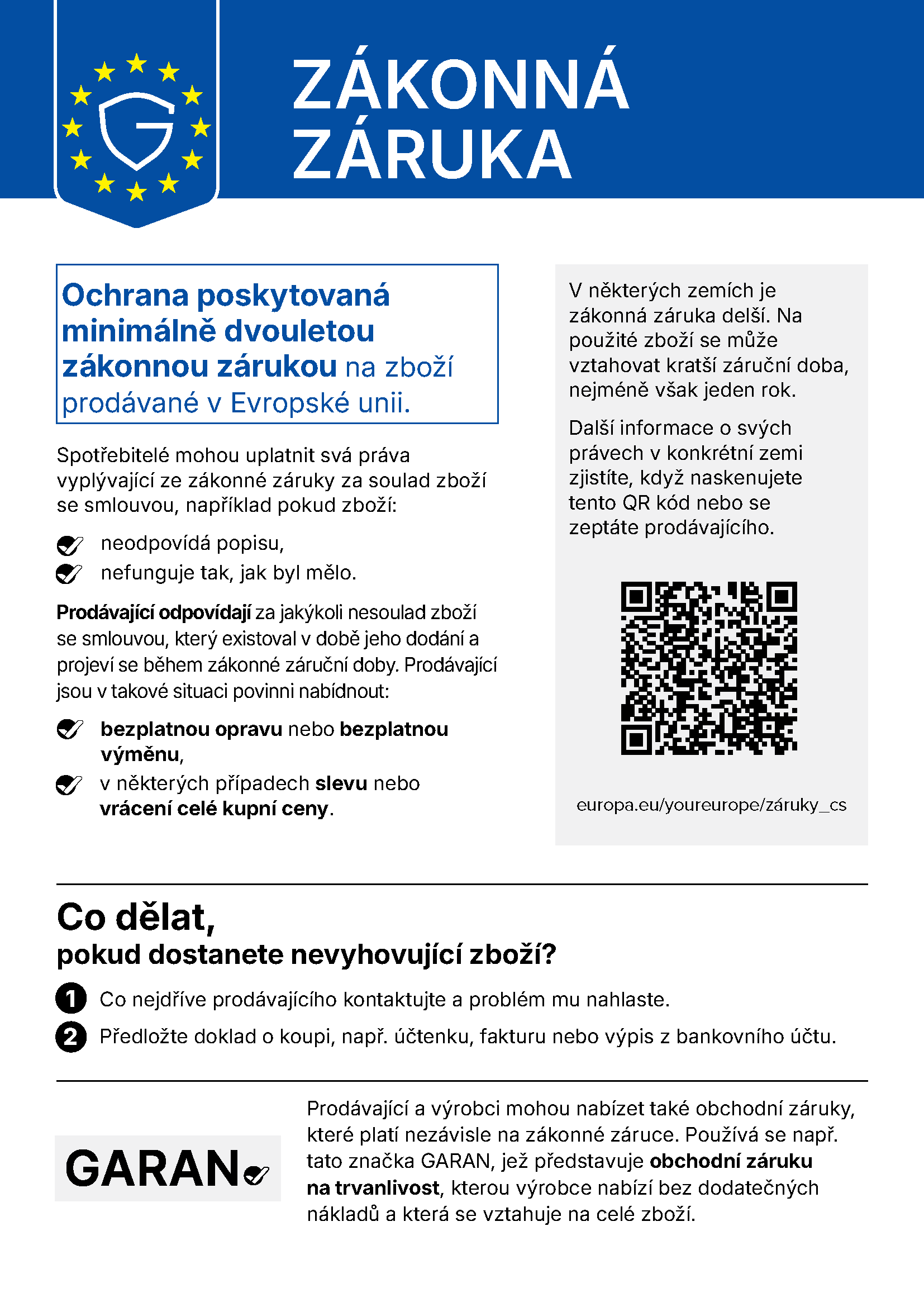 Zákonná záruka Evropské unie
