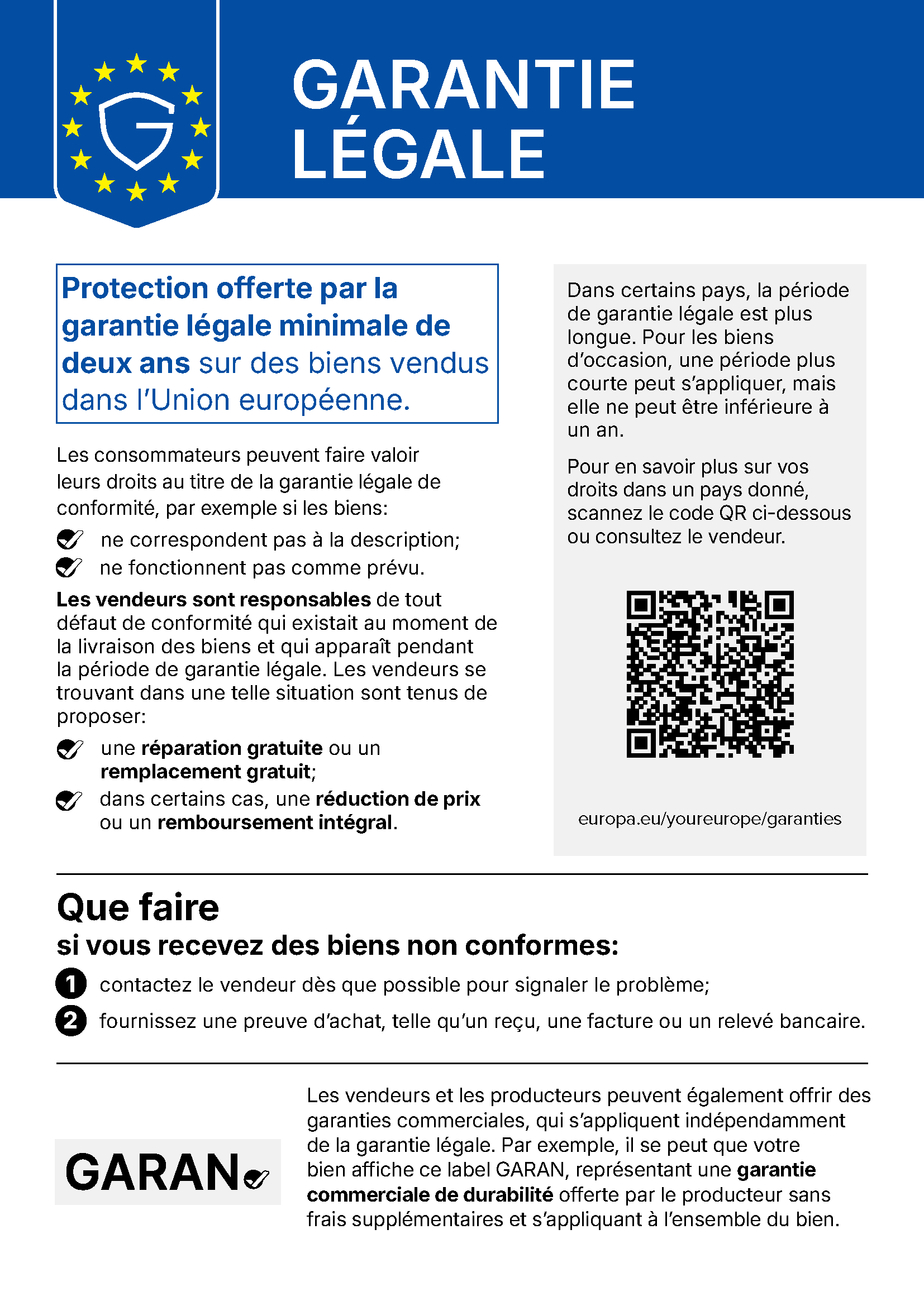 Garantie légale de l'Union européenne