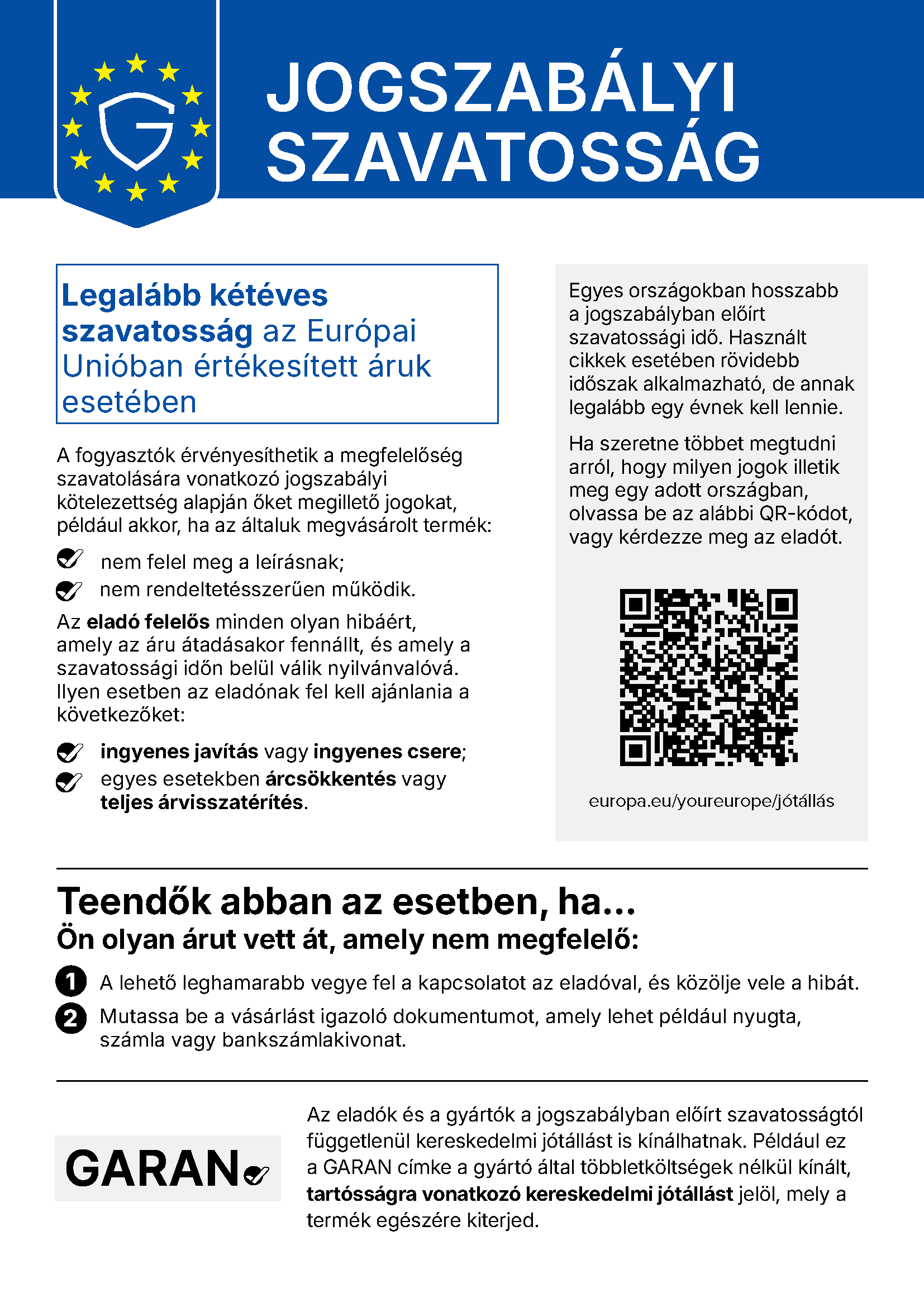 Az Európai Unió jogi garanciája