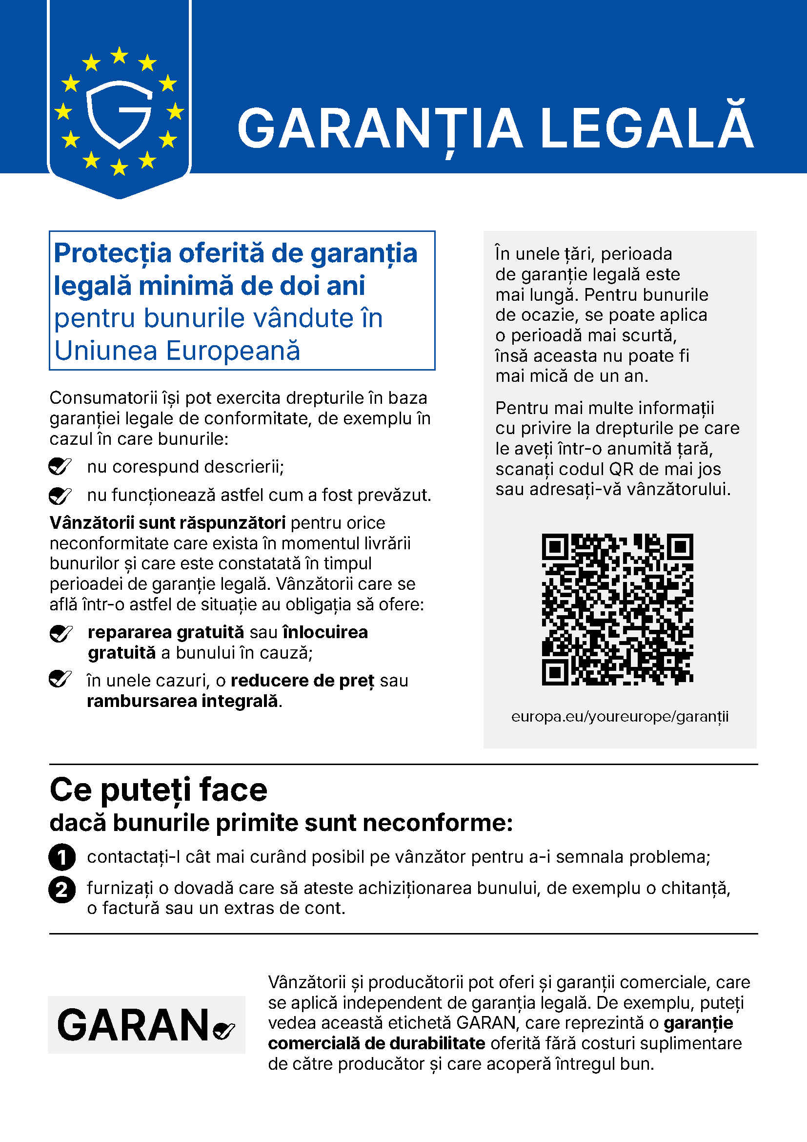 Garanția legală a Uniunii Europene